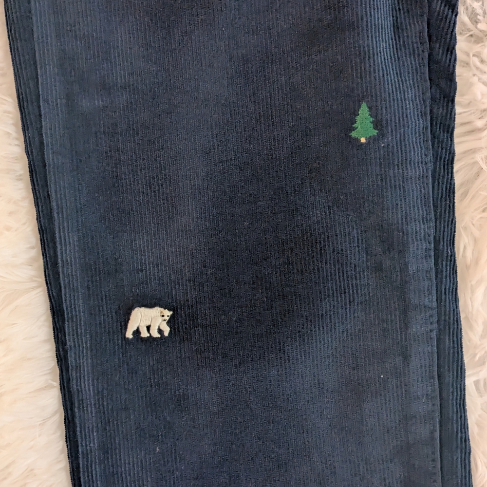 Janie and Jack Navy Embroidered Kids Casual Pants - Picture 3 of 3